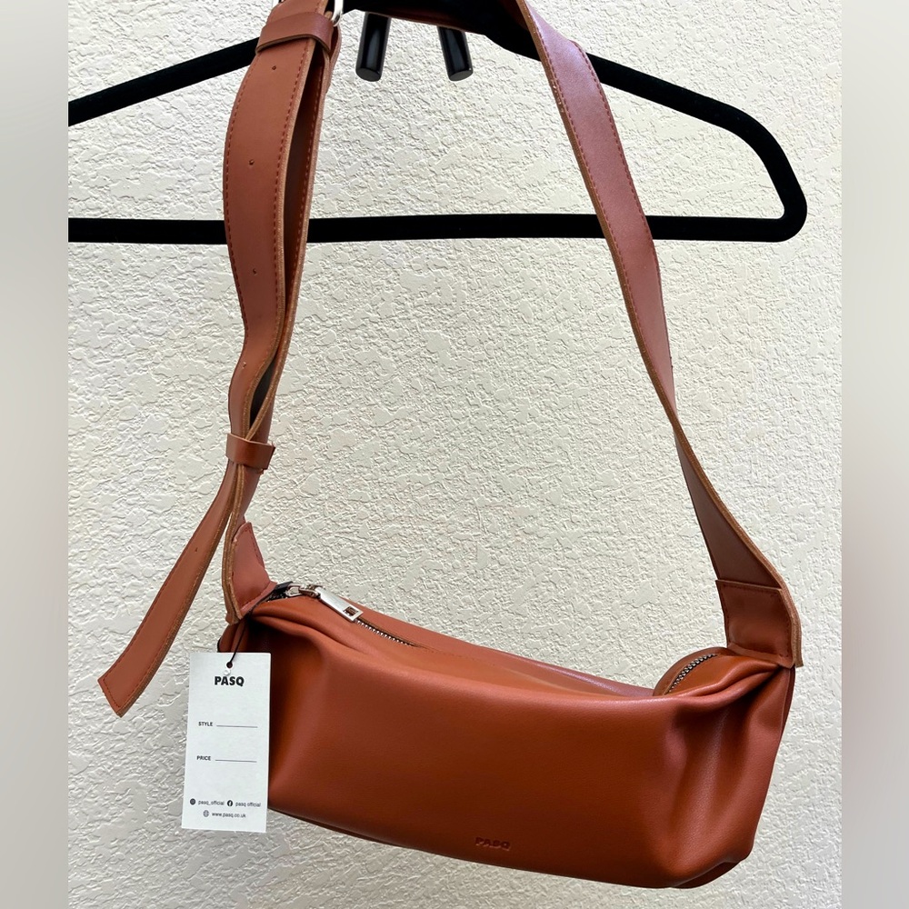 PASQ scoop crossbody sling bag in Brown-Brand New Never Used